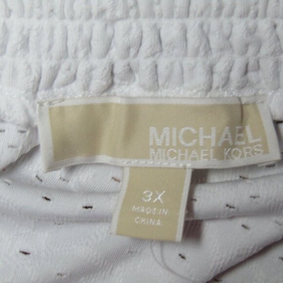 Michael Michael Kors White Eyelet Flower Off Shoulder Top Womens Size 3X New Tag - Picture 4 of 9